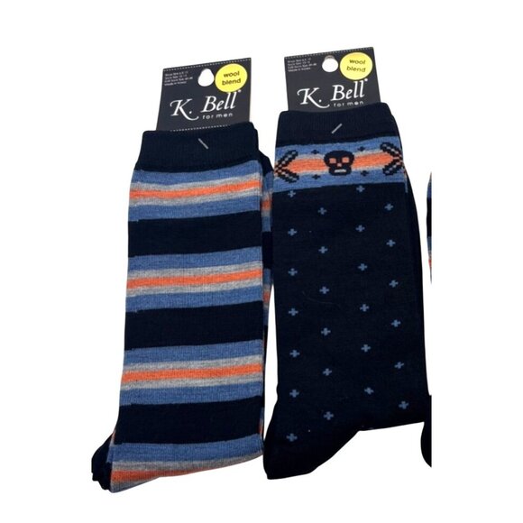 K. Bell Men’s Wool Blend Patterned Dress Socks, 2-pack - Picture 2 of 9